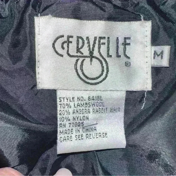 80’s Vintage Lambswool Andora Rabbit Hair Blend Cervelle Women’s  Cardigan MED - Picture 3 of 3